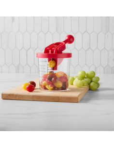 Cortador de Tomates y Uvas Sur La Table Rojo Acero Inoxidable 2