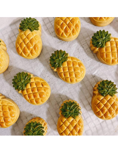 Juego de Molde de Pastel de Luna Ylskmu con 2 Sellos de Piña 50g