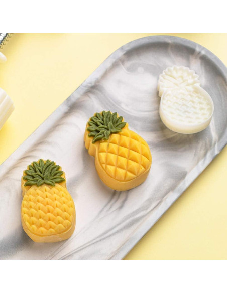 Juego de Molde de Pastel de Luna Ylskmu con 2 Sellos de Piña 50g