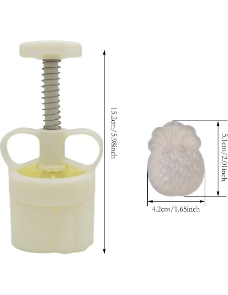 Juego de Molde de Pastel de Luna Ylskmu con 2 Sellos de Piña 50g