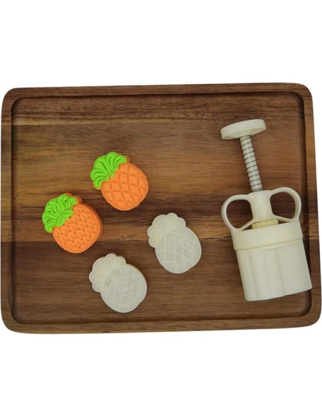 Juego de Molde de Pastel de Luna Ylskmu con 2 Sellos de Piña 50g
