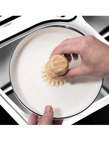 Cepillo de Platos GREENTH PRO - 2 Paquetes de Bambú Natural