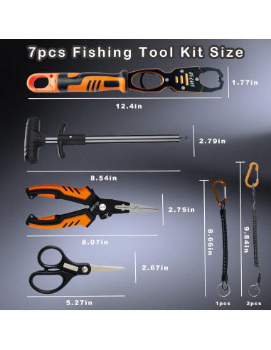 Kit de herramientas de pesca Selake 7 PCS - Pinzas, tijeras y más
