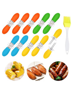 AUGSUN 20 Piezas Sujetadores de Mazorcas de Maíz Acero Inoxidable