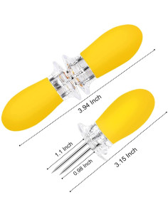 AUGSUN 20 Piezas Sujetadores de Mazorcas de Maíz Acero Inoxidable 2