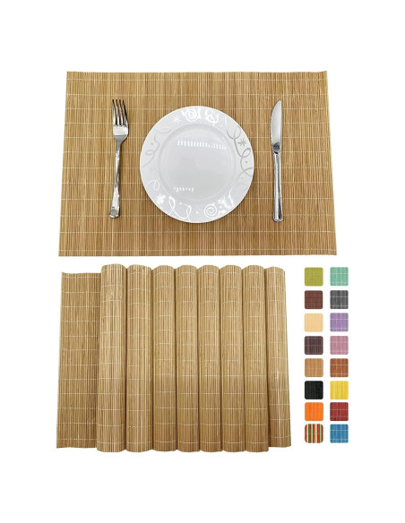 Juego de 8 Manteles de Bambú Antideslizantes ANDSTAR 45x30cm