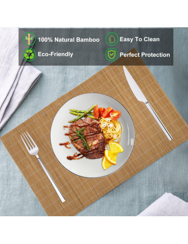 Juego de 8 Manteles de Bambú Antideslizantes ANDSTAR 45x30cm