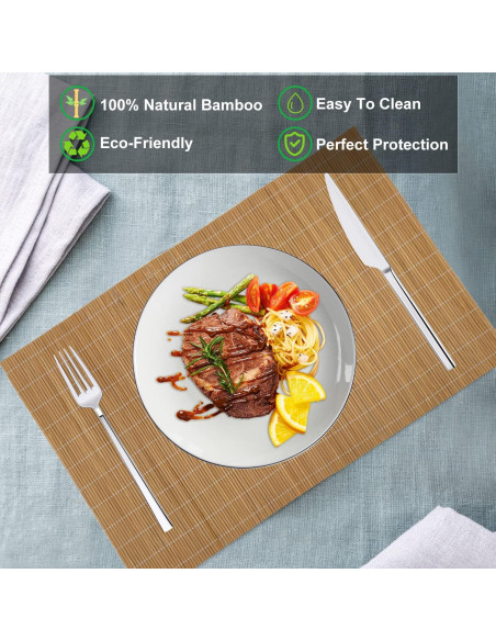 Juego de 8 Manteles de Bambú Antideslizantes ANDSTAR 45x30cm