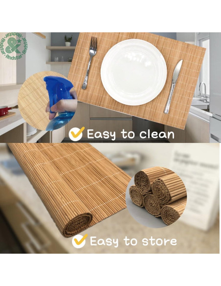 Juego de 8 Manteles de Bambú Antideslizantes ANDSTAR 45x30cm