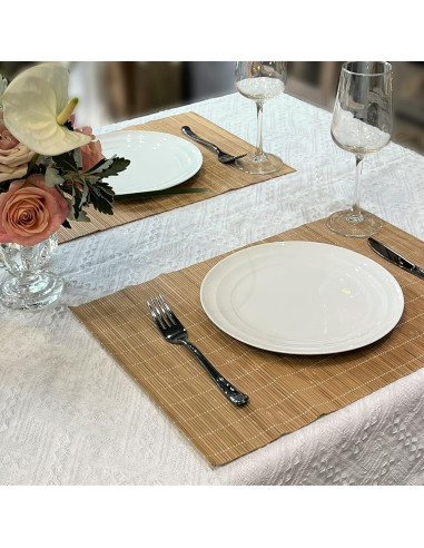 Juego de 8 Manteles de Bambú Antideslizantes ANDSTAR 45x30cm