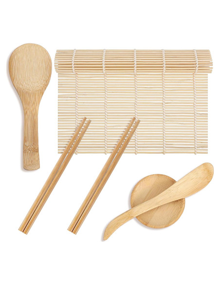 Kit de Hacer Sushi Guduling 6 Piezas de Bambú para Principiantes