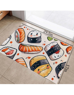 Alfombra de Entrada Antideslizante Zeleda Sushi 76x43 cm 2