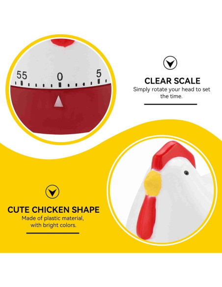 Temporizador de Cocina Mecánico HERCHR Gallina 60 Minutos