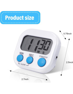 Temporizador Digital de Cocina Weewooday 12 Pcs Alarma Fuerte 2