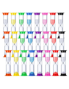 24 Relojes de Arena de 5 Minutos HOFURME Coloridos para Aula