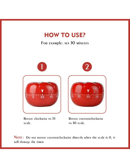 Temporizador de Cocina Mecánico Jayron JR-WG017 Tomate Rojo 60 Min Temporizador de Cocina Mecánico Jayron JR-WG017 Tomate Rojo 60 Min