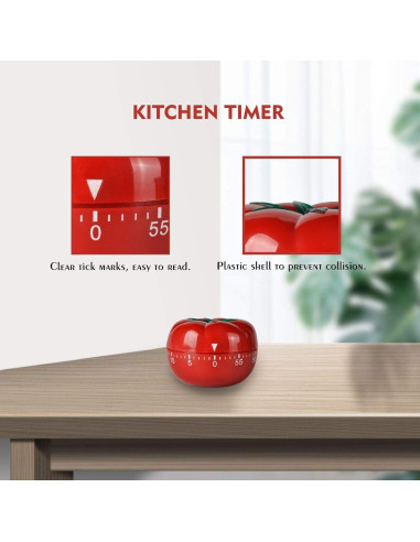Temporizador de Cocina Mecánico Jayron JR-WG017 Tomate Rojo 60 Min