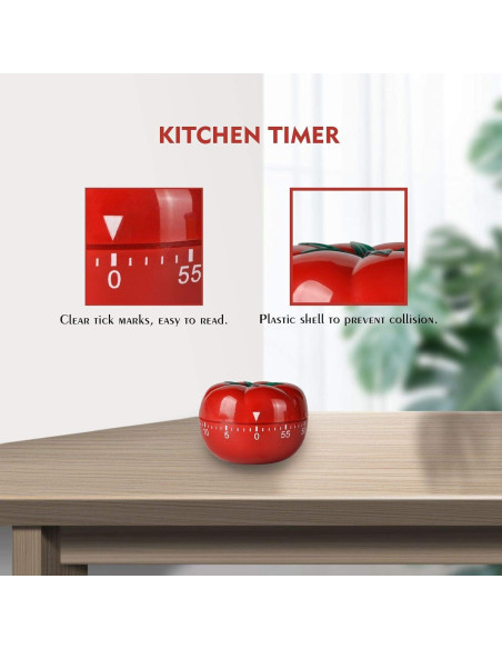 Temporizador de Cocina Mecánico Jayron JR-WG017 Tomate Rojo 60 Min Temporizador de Cocina Mecánico Jayron JR-WG017 Tomate Rojo 60 Min