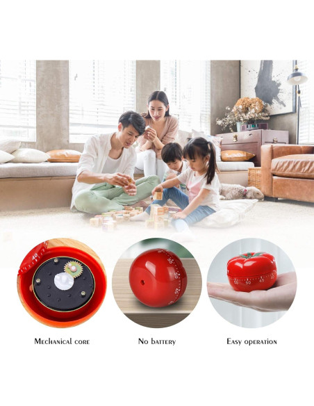 Temporizador de Cocina Mecánico Jayron JR-WG017 Tomate Rojo 60 Min Temporizador de Cocina Mecánico Jayron JR-WG017 Tomate Rojo 60 Min