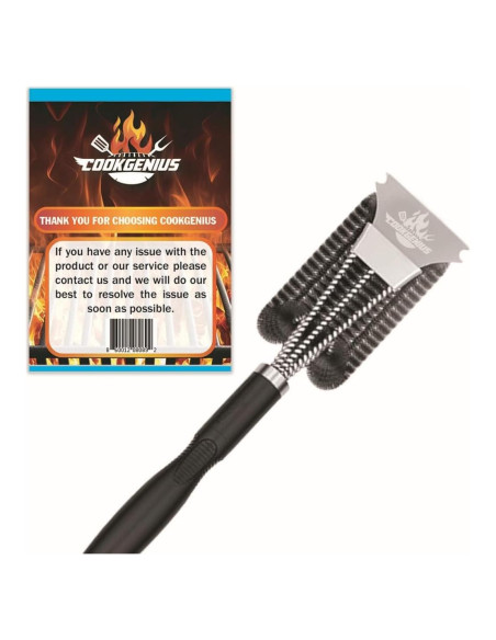 Cepillo y Raspador para Parrilla CookGenius - Sin Cerdas, 38.1x12.7cm