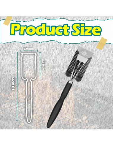 Cepillo y Raspador para Parrilla CookGenius - Sin Cerdas, 38.1x12.7cm