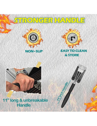 Cepillo y Raspador para Parrilla CookGenius - Sin Cerdas, 38.1x12.7cm