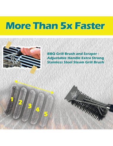 Cepillo y Raspador para Parrilla CookGenius - Sin Cerdas, 38.1x12.7cm