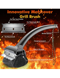 Cepillo Limpiador de Parrilla Matscover Sin Cerda 42.4 cm 2