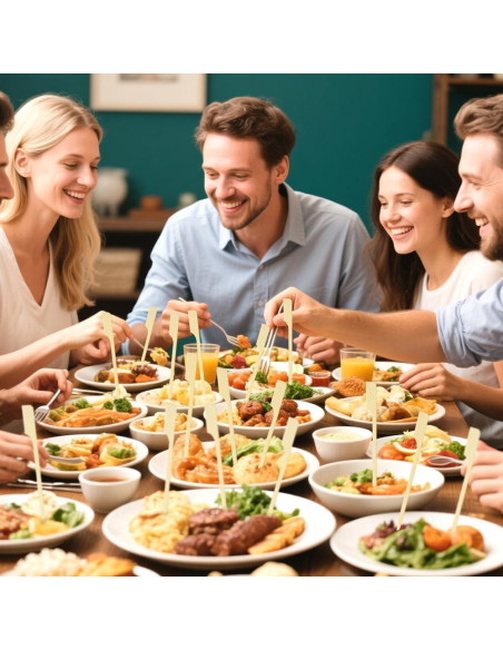 300 Pinchos de Bambú 15 cm para Aperitivos Libemskix