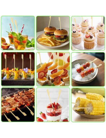 300 Pinchos de Bambú 15 cm para Aperitivos Libemskix