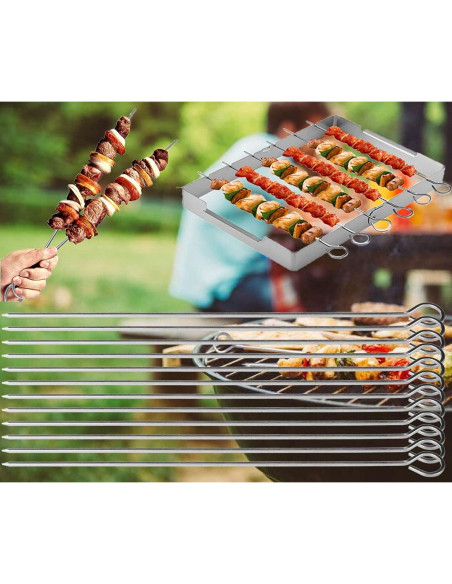 Pinchos de Barbacoa HONSHEN 30 cm Acero Inoxidable Paquete 12