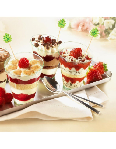 120 Palillos de Cóctel de Bambú Naturahand 12 cm Hoja Monstera