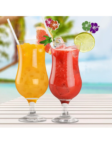 100 Palillos de Cóctel de Bambú con Flor 12 cm para Aperitivos