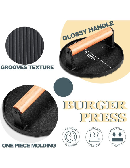 Kit de Hamburguesa Leonyo con Dome de Queso 9" y Prensa 7"