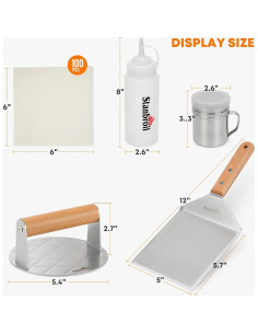 Kit de Prensa para Hamburguesas Stanbroil 5 Piezas Acero Inoxidable 2