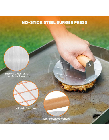 Kit de Prensa para Hamburguesas Stanbroil 5 Piezas Acero Inoxidable