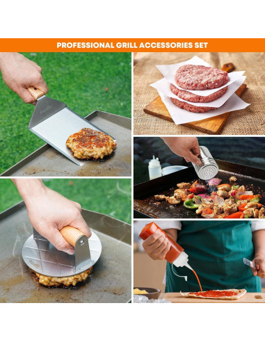 Kit de Prensa para Hamburguesas Stanbroil 5 Piezas Acero Inoxidable