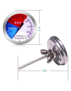 Termómetro de BBQ FOTN - Medidor de Temperatura Acero Inoxidable 2 Piezas 2
