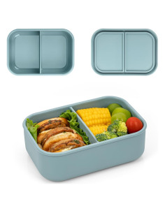 Caja Bento de Silicona Annaklin 24oz 2 Compartimentos Verde