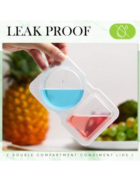 10 Contenedores de Snack Doble Compartimento Blushtier 15x9 cm