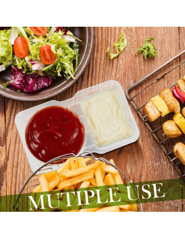 10 Contenedores de Snack Doble Compartimento Blushtier 15x9 cm