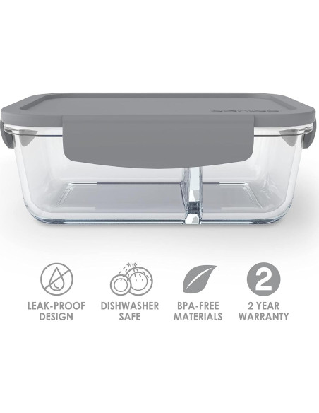 Contenedor de Snack Bentgo Vidrio 1.75 Tazas a Prueba de Fugas