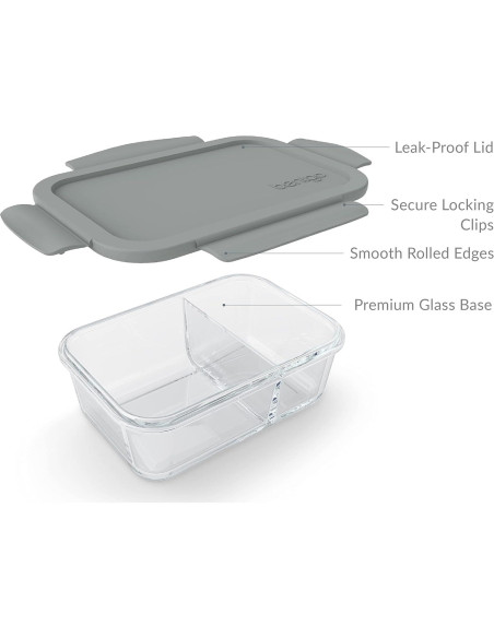 Contenedor de Snack Bentgo Vidrio 1.75 Tazas a Prueba de Fugas