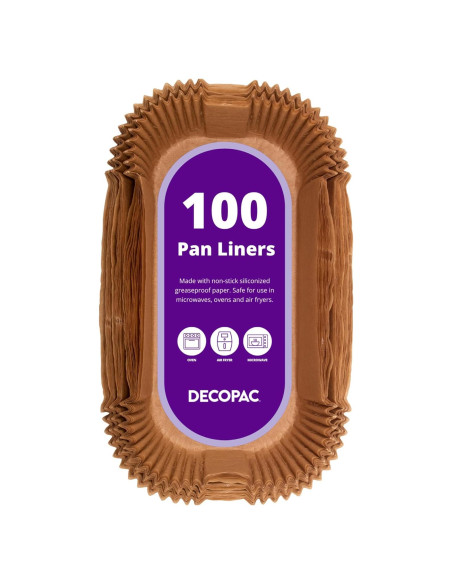 Forros para Molde de Pan DecoPac 100 Unidades 19x8.9cm
