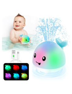 Juguete de baño Ballena Azul ANGGIKO con luces y rociador