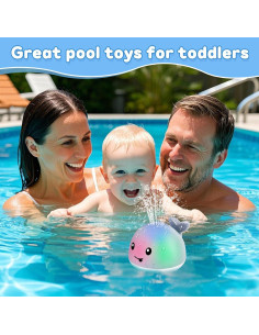 Juguete de baño Ballena Azul ANGGIKO con luces y rociador 2