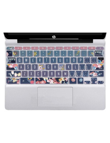 Funda de Teclado Silicona SANFORIN 14" HP Chromebook Flor Roja