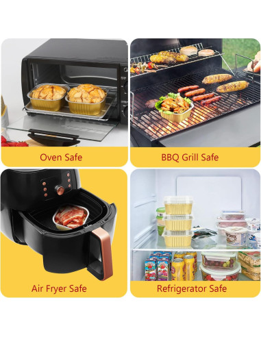 Moldes Mini para Pasteles de Aluminio LNYZQUS 80 Pack 5oz