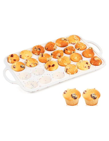 Molde Mini para Muffin AOTASO 24 Tazas Silicona Crema