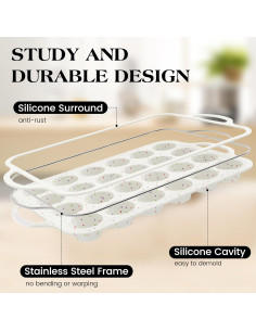 Molde Mini para Muffin AOTASO 24 Tazas Silicona Crema 2